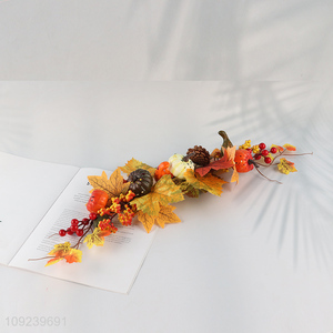 New arrival pumpkin pinecones berries decorative branch for Halloween supplies