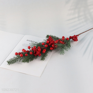 Popular products red berries decorative branch Christmas branch for decoration