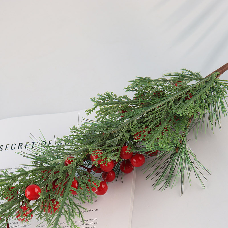 New products Christmas decoration red berries decorative branch for sale
