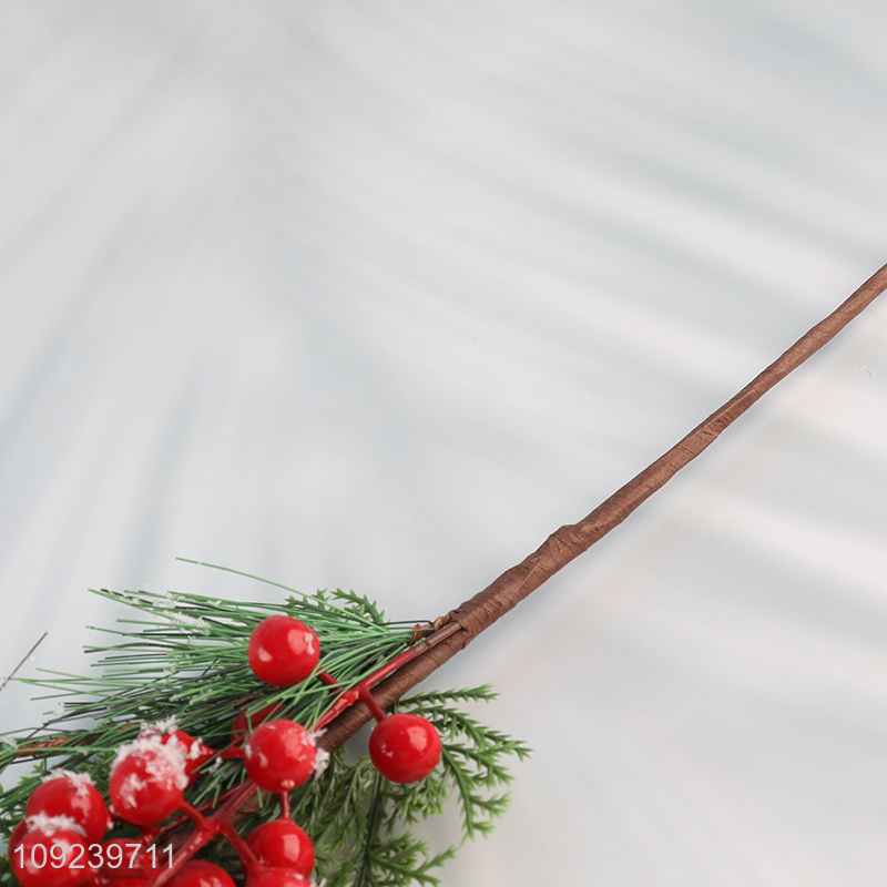New products Christmas decoration red berries decorative branch for sale