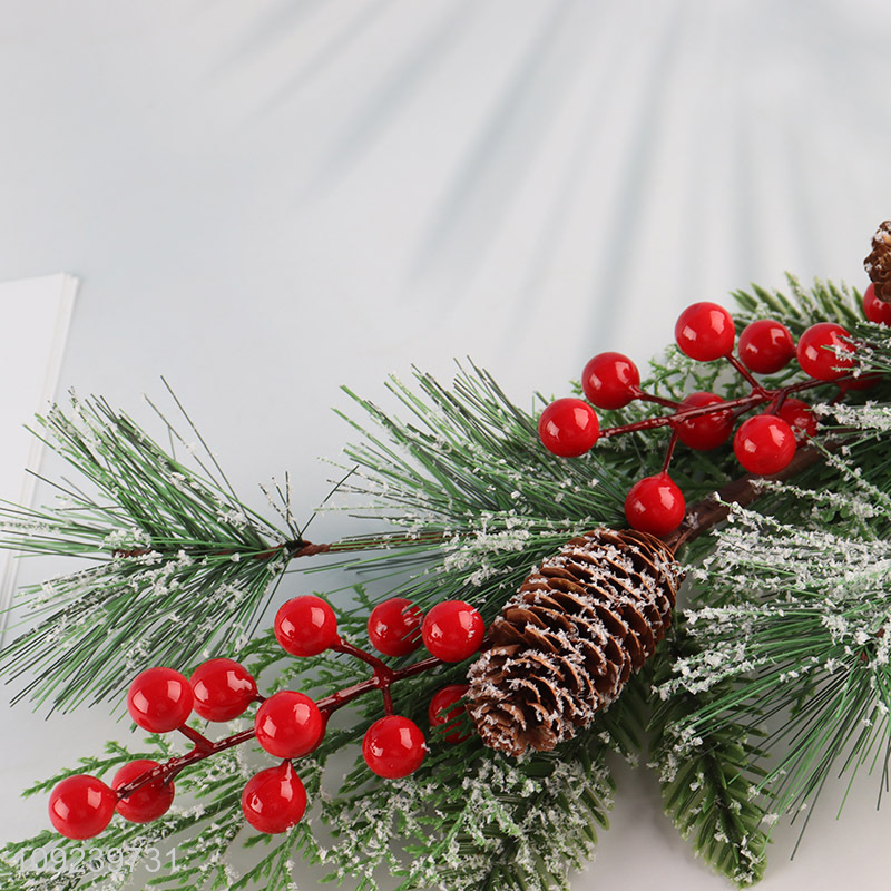 Top products pinecones berries decorative branch for Christmas decoration