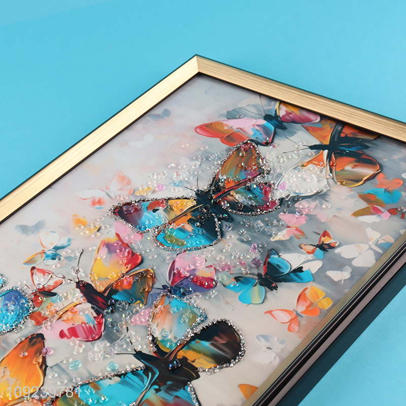 Best selling rectangle butterfly pattern decorative paintings for home decor