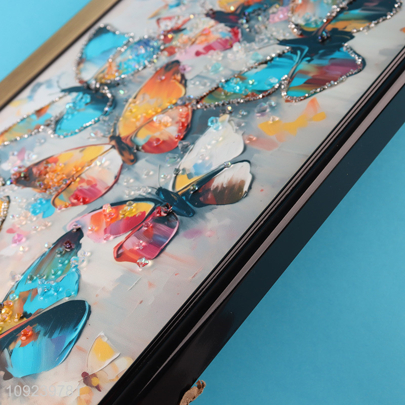 Best selling rectangle butterfly pattern decorative paintings for home decor