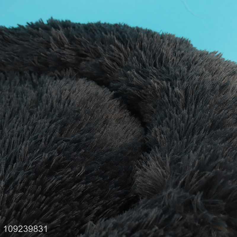 Most popular black plush winter warm pets dog cat bed nest