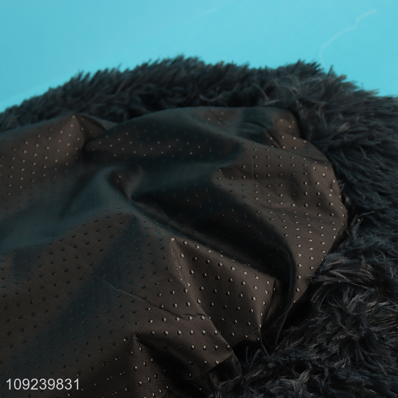 Most popular black plush winter warm pets dog cat bed nest