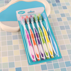 Low price 6pcs adult soft bristle oral care toothbrush set