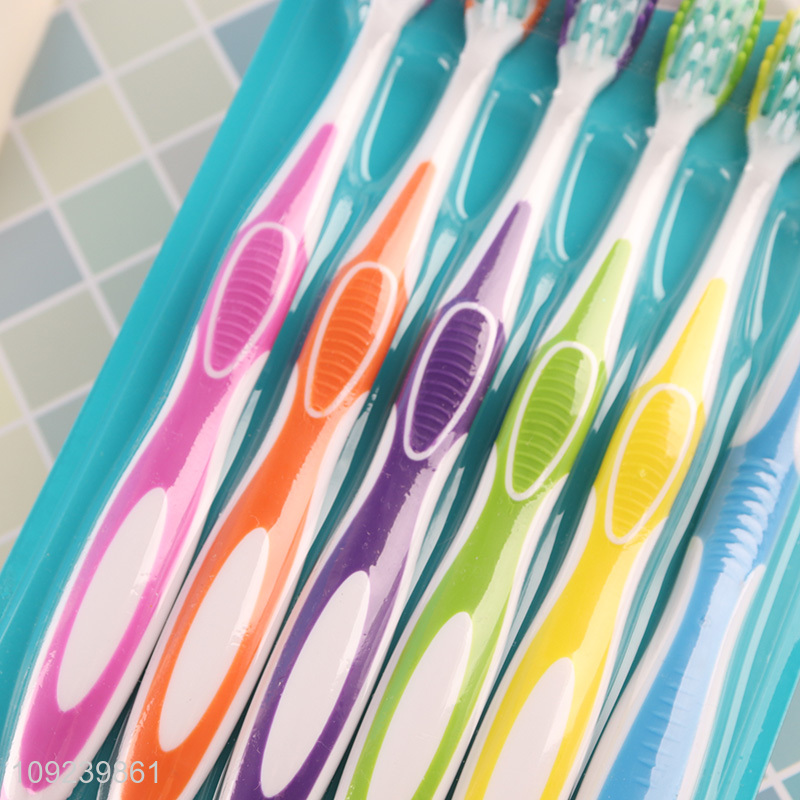 Low price 6pcs adult soft bristle oral care toothbrush set