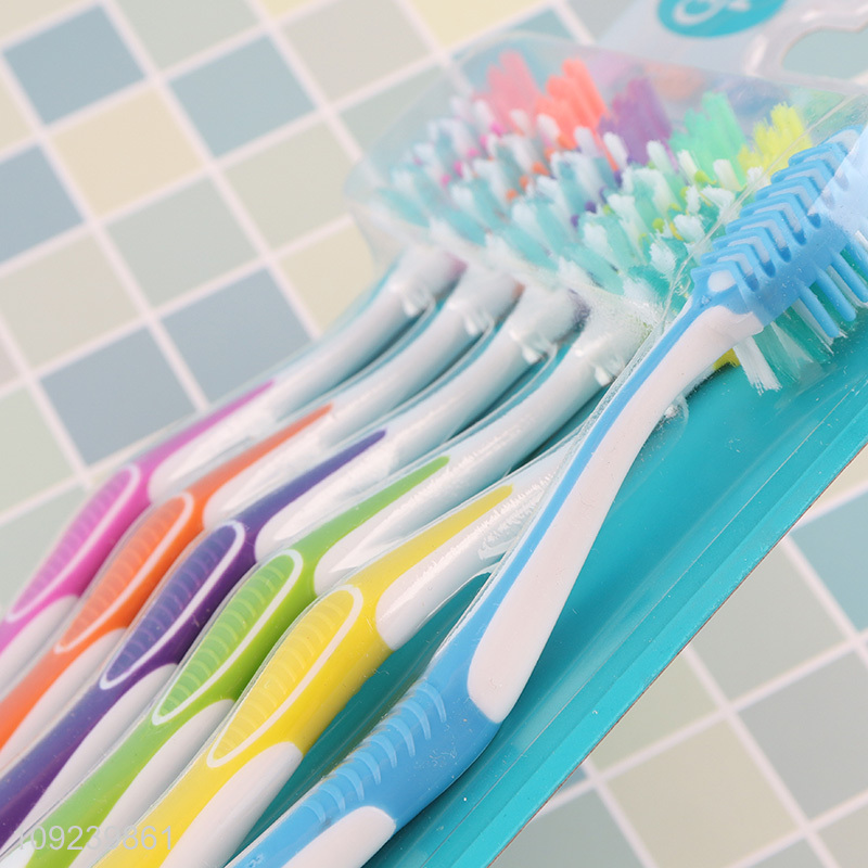 Low price 6pcs adult soft bristle oral care toothbrush set