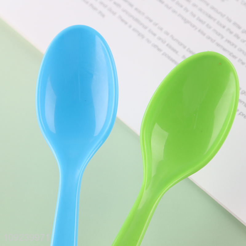 Top quality 12pcs multicolor plastic tableware spoon set for sale