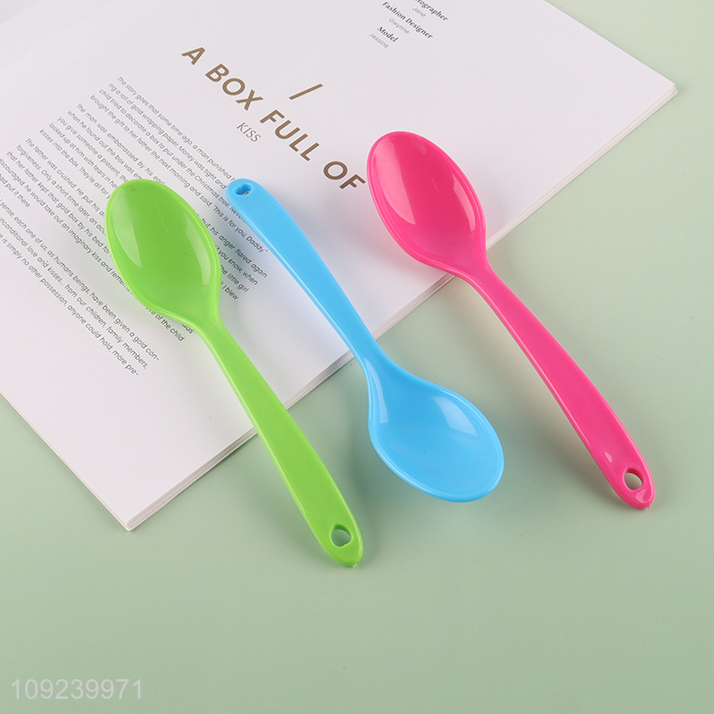Top quality 12pcs multicolor plastic tableware spoon set for sale