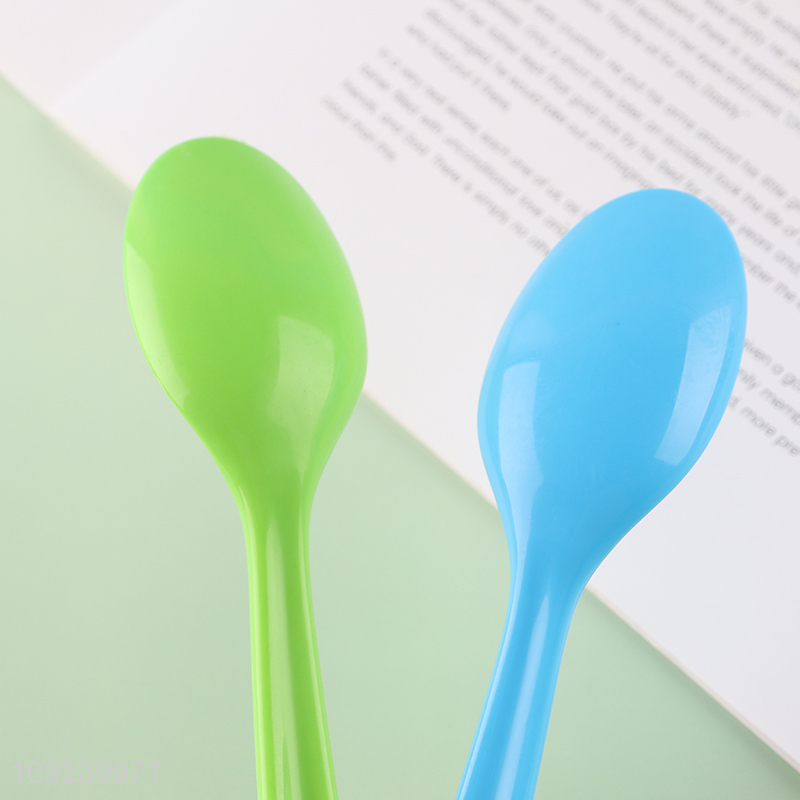 Top quality 12pcs multicolor plastic tableware spoon set for sale