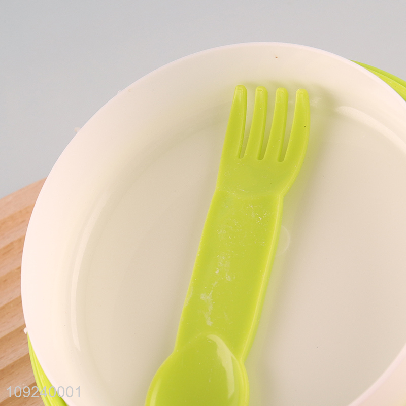 Good selling cartoon astronauts series plastic round lunch box wholesale