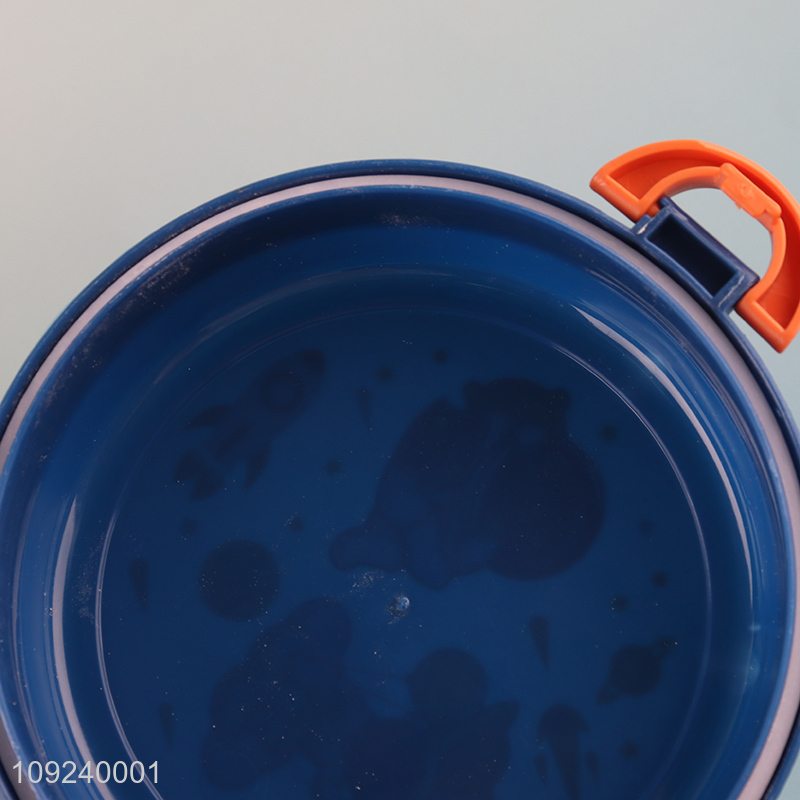 Good selling cartoon astronauts series plastic round lunch box wholesale