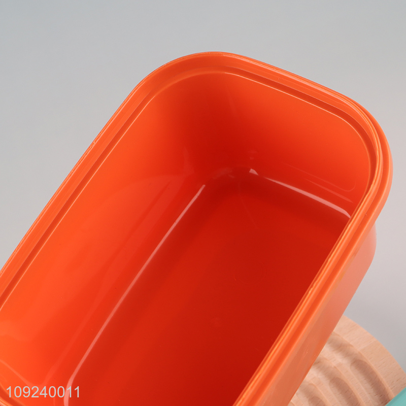 Low price dinosaur printed plastic rectangle lunch box for school kids