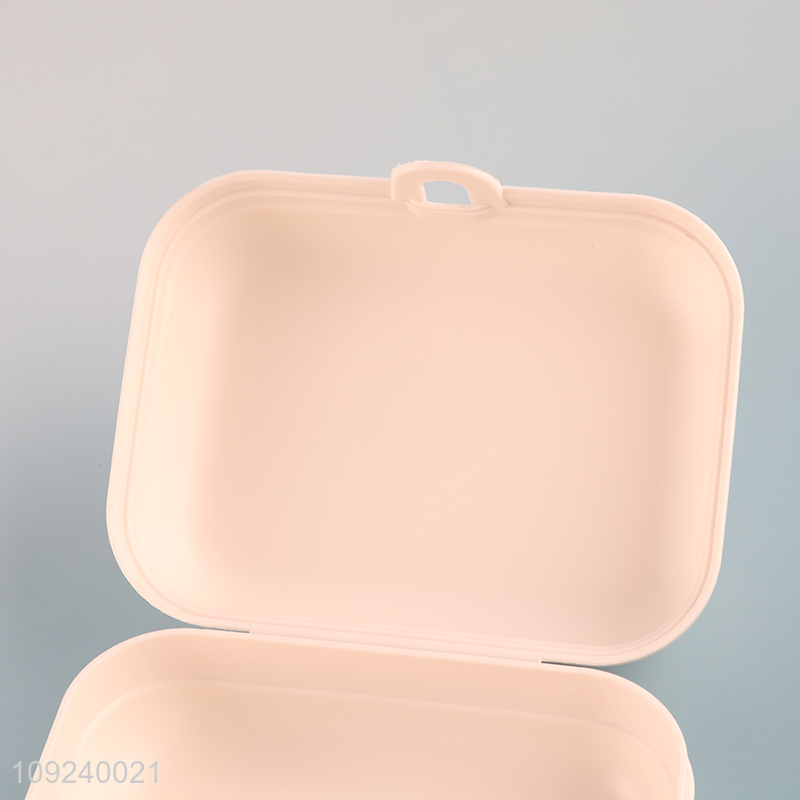 New arrival white bathroom accessories plastic soap box with lid