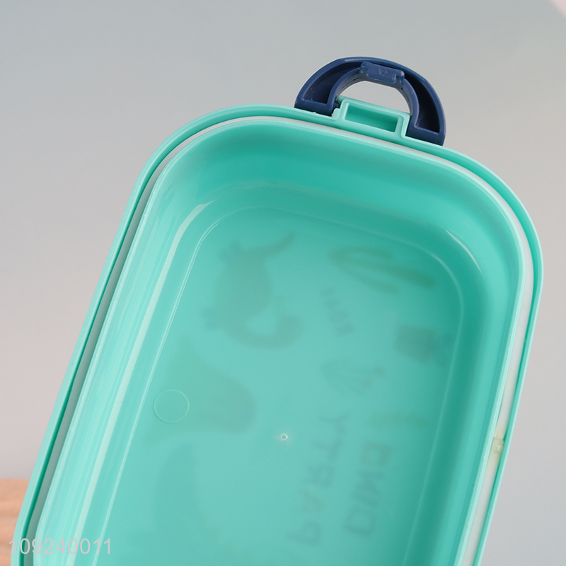 Low price dinosaur printed plastic rectangle lunch box for school kids