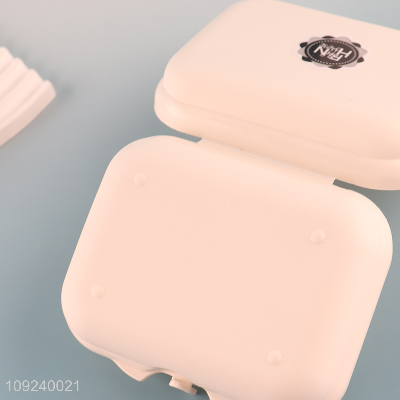 New arrival white bathroom accessories plastic soap box with lid