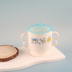 Hot products children plastic water cup milk cup with handle&lid