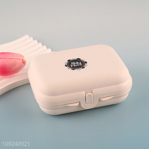 New arrival white bathroom accessories plastic soap box with lid