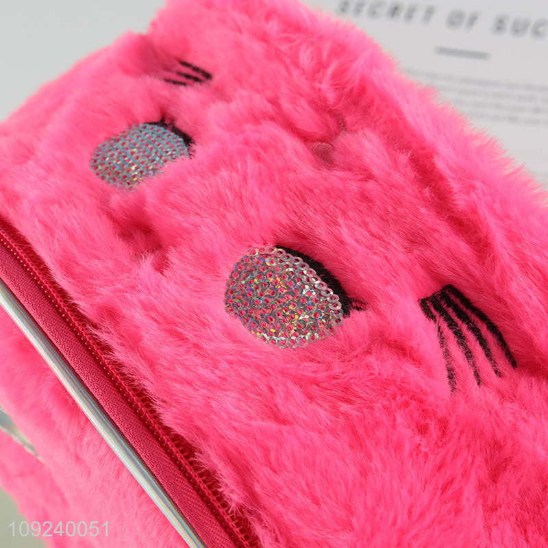 Hot selling portable travel plush makeup bag cosmetic bag wholesale