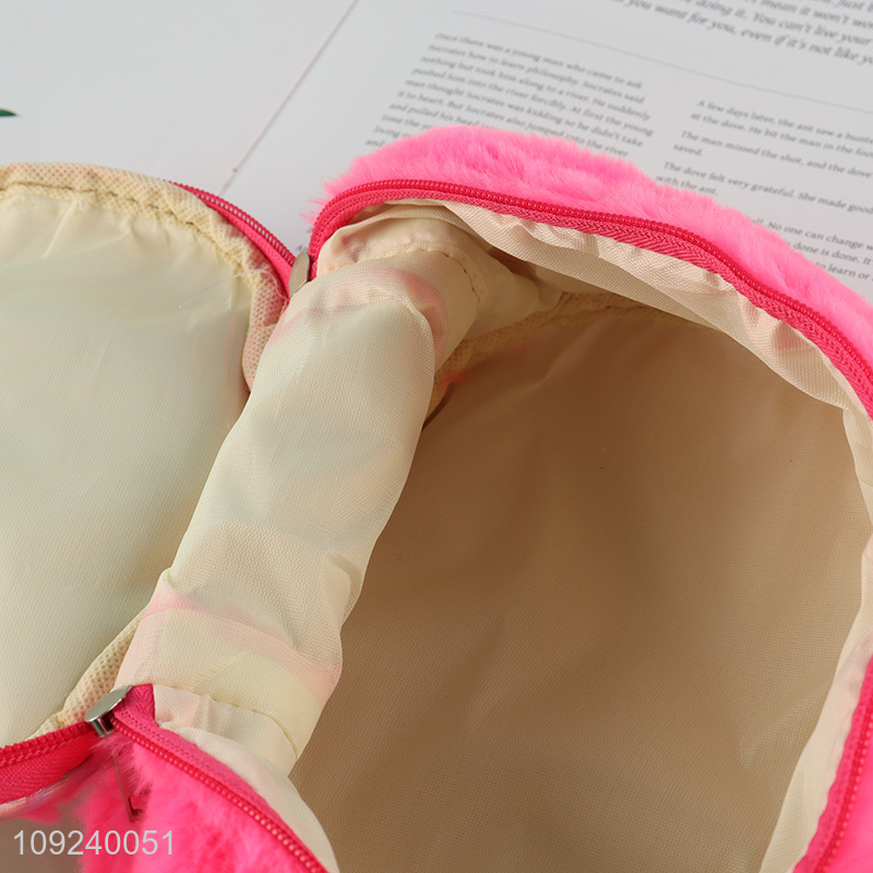 Hot selling portable travel plush makeup bag cosmetic bag wholesale