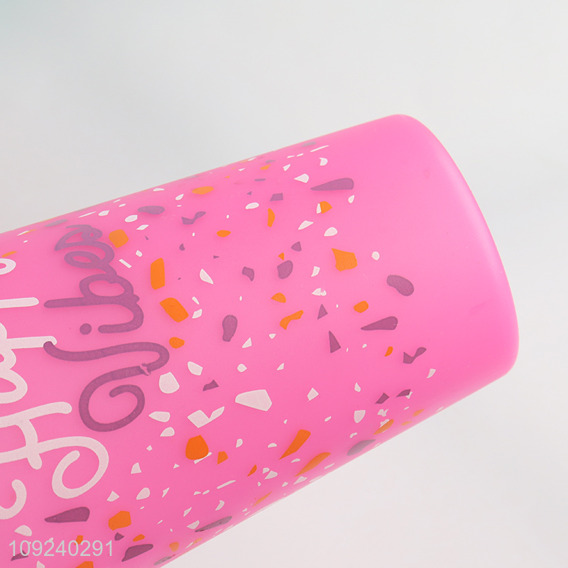 Yiwu market plastic water cup drinking cup with straw