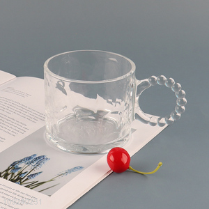 Good quality clear unbreakable glass cup water cup coffee cup with handle