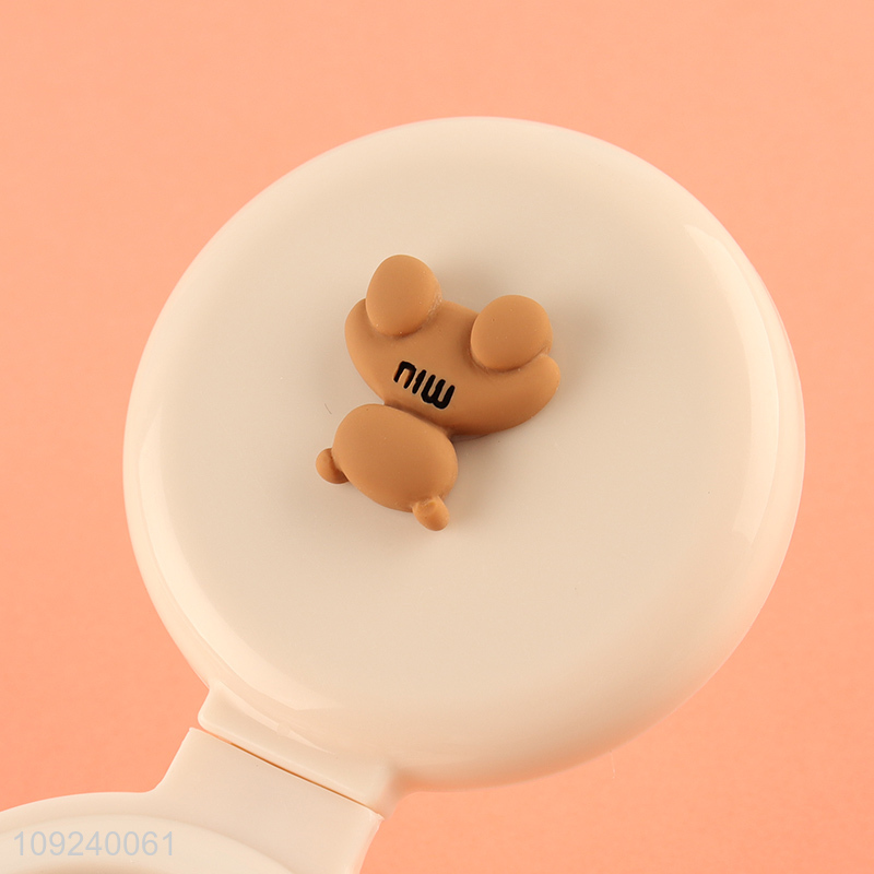 Hot selling portable round 2in1 hair comb hair brush with pocket mirror