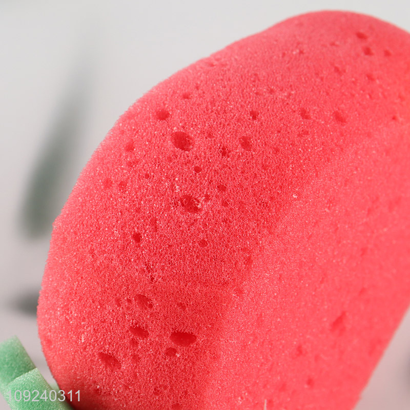 Most popular strawberry shape reusable cleaning sponge kitchen dish washing sponge