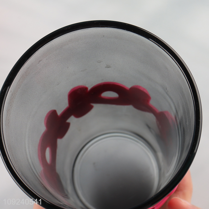 Good price glass water cup drinking cup with lid&straw