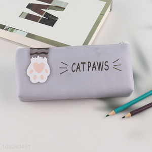 Top selling cartoon cat paw school students stationery pencil bag