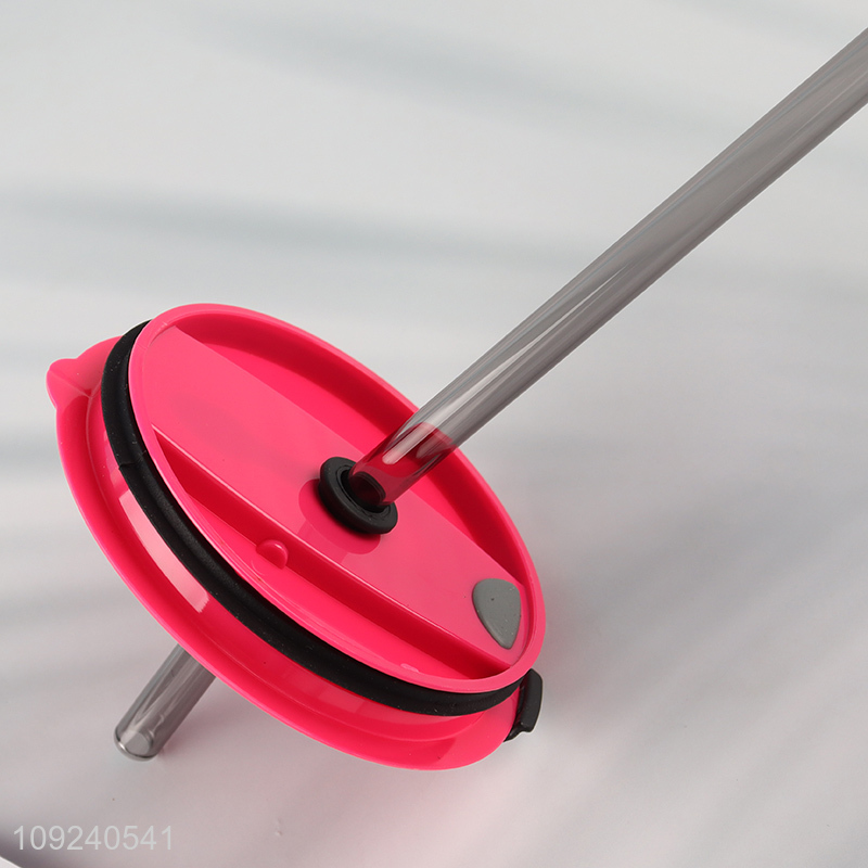 Good price glass water cup drinking cup with lid&straw