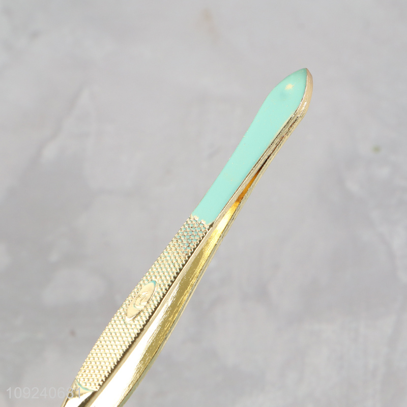 Wholesale Makeup Beauty Care Tool Cosmetic Hollow Design Gold Eyebrow Tweezers
