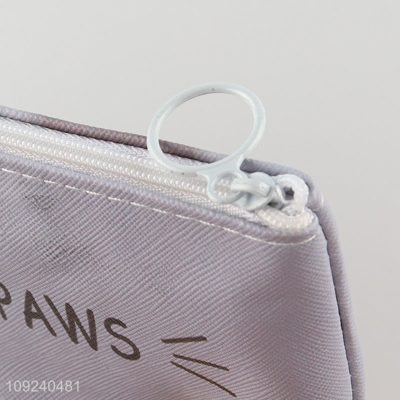 Top selling cartoon cat paw school students stationery pencil bag