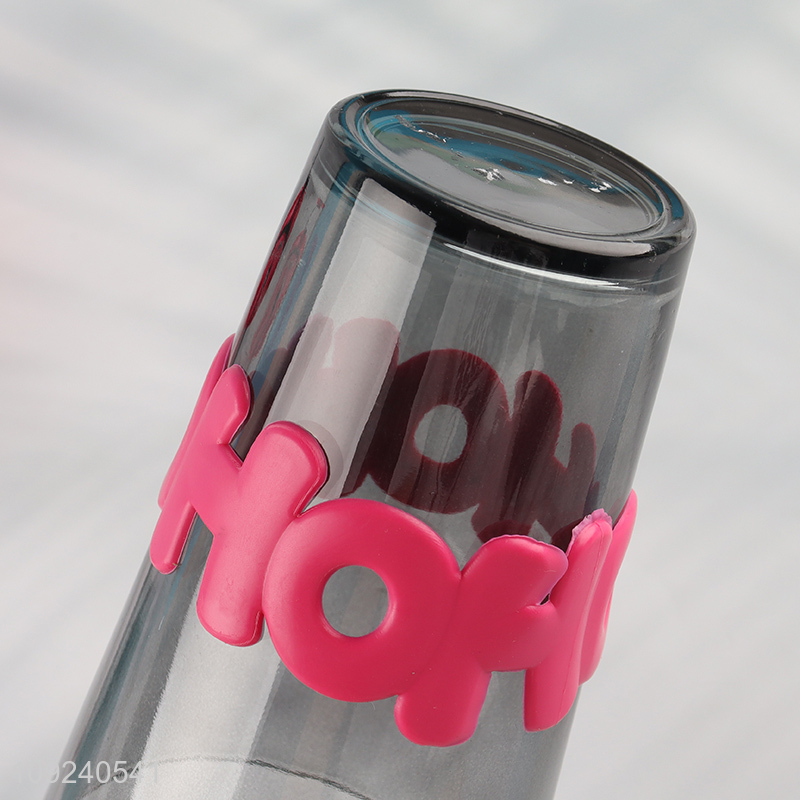 Good price glass water cup drinking cup with lid&straw