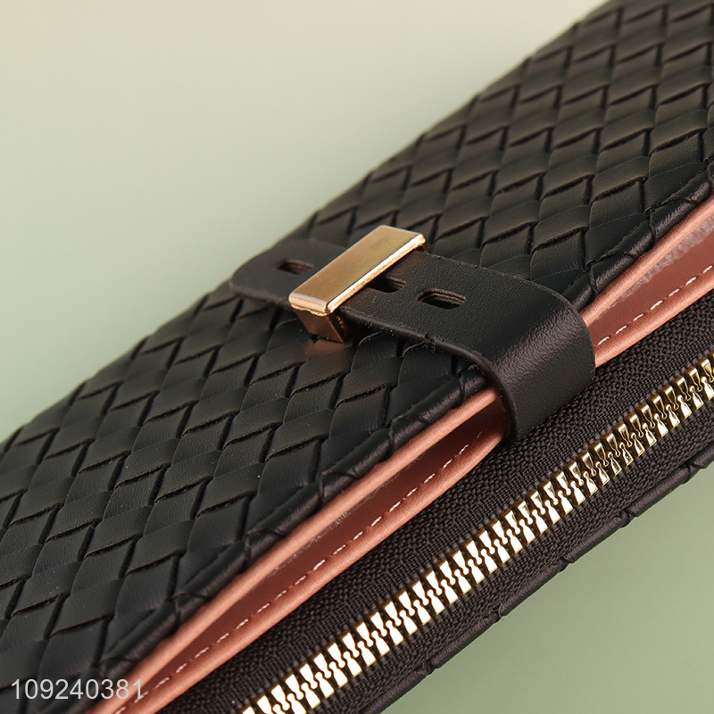 Hot items large capacity black fashion ladies long style wallet