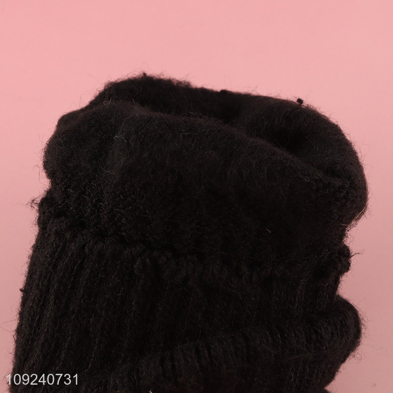 Low price black winter outdoor warm acrylic gloves for sale