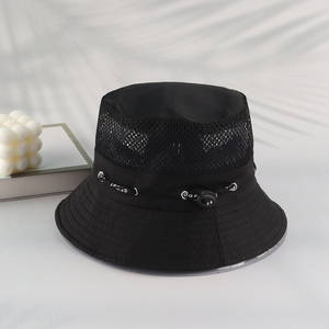 Top quality black fashion summer breathable sun hat fisherman hat for sale