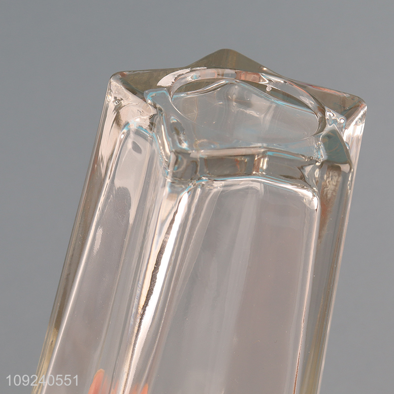 Popular products star shape glass cup water cup with lid&straw