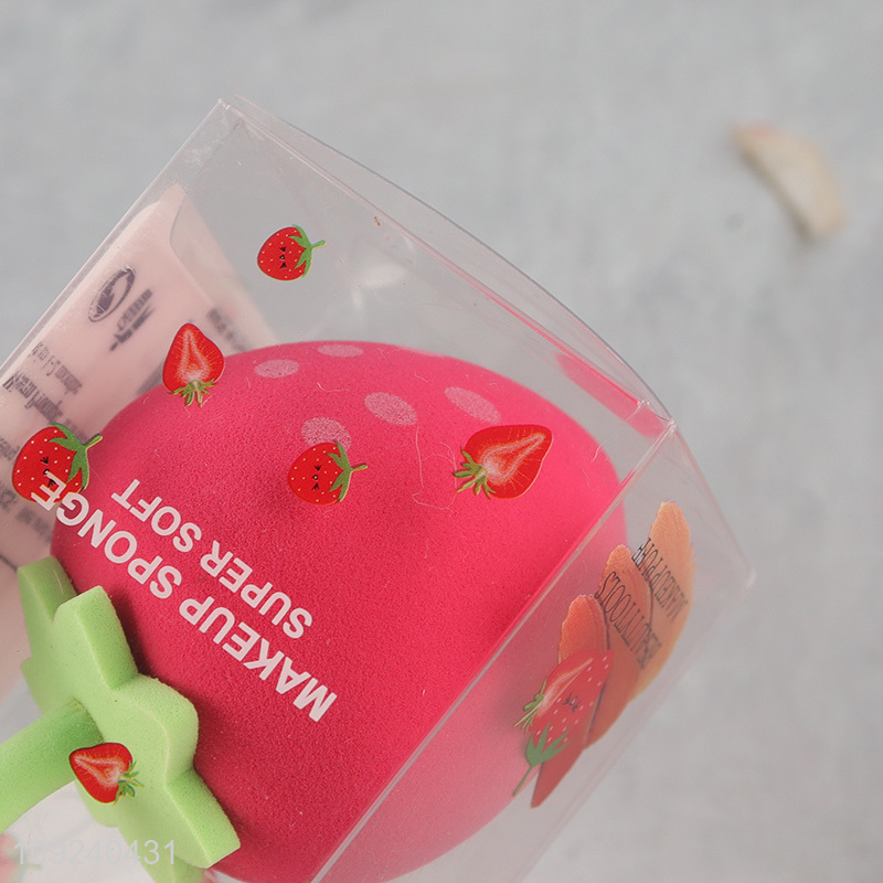 Popular products strawberry shape washable makeup sponge cosmetic puff