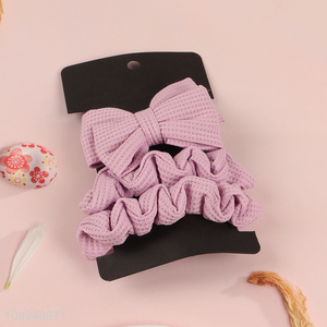 New Product 3PCS/Set Hair Scrunchies and Hair Clip Set for Women Girls