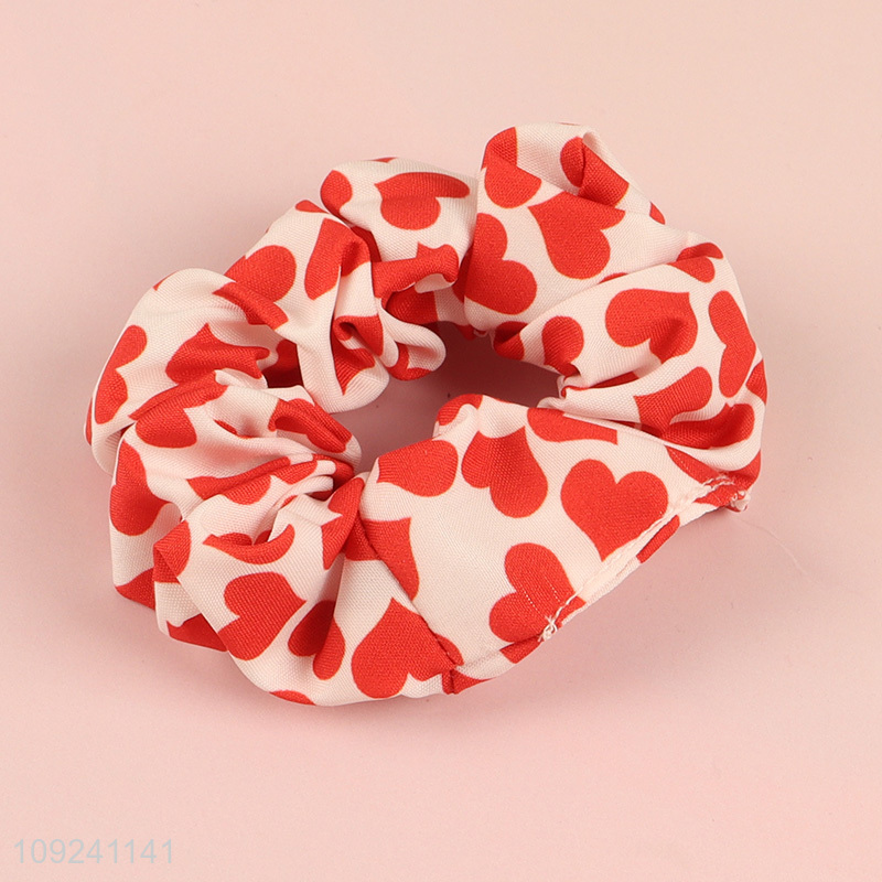 Wholesale Heart Printed Headband and Hair Scrunchie Set for Women Girls
