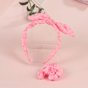 New Product Heart Printed Headband and Hair Scrunchie Set Birthday Gifts
