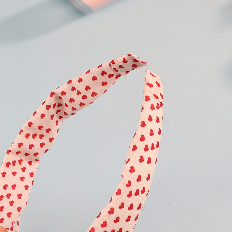 Hot Selling Heart Printed Headband and Hair Scrunchie Set Hair Accessories