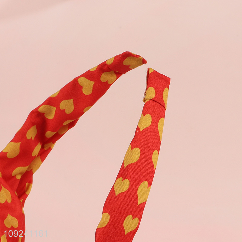 Online Wholesale Heart Printed Headband Fashion Hair Hoop Hair Accessories