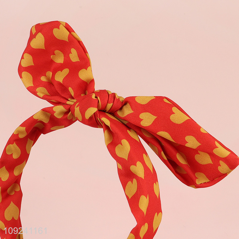 Online Wholesale Heart Printed Headband Fashion Hair Hoop Hair Accessories