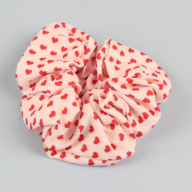 Hot Selling Heart Printed Headband and Hair Scrunchie Set Hair Accessories