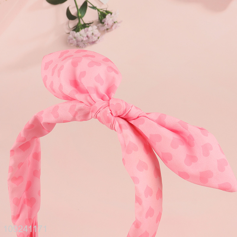 New Product Heart Printed Headband and Hair Scrunchie Set Birthday Gifts