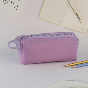 Good Quality Waterproof Pu Leather Zipper Pencil Bag for Student