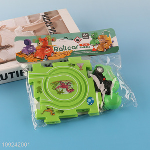 Online Wholesale Electric Dinosaur Puzzle Rail Car Toy for Kids 3+